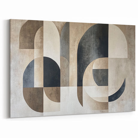 Modern Abstract Geometric Wall Art – Neutral Minimalist Canvas