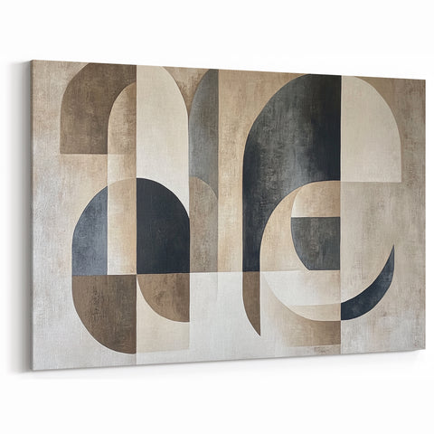 Modern Abstract Geometric Wall Art – Neutral Minimalist Canvas