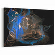 High-End Abstract Wall Decor – Black & Royal Blue Luxury Art