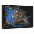 High-End Abstract Wall Decor – Black & Royal Blue Luxury Art