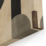 Geometric Abstract Wall Art – Vintage Gold and Burgundy Print