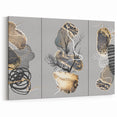 Luxury Abstract Wall Art Collection – Black, Gold & Gray Triptych