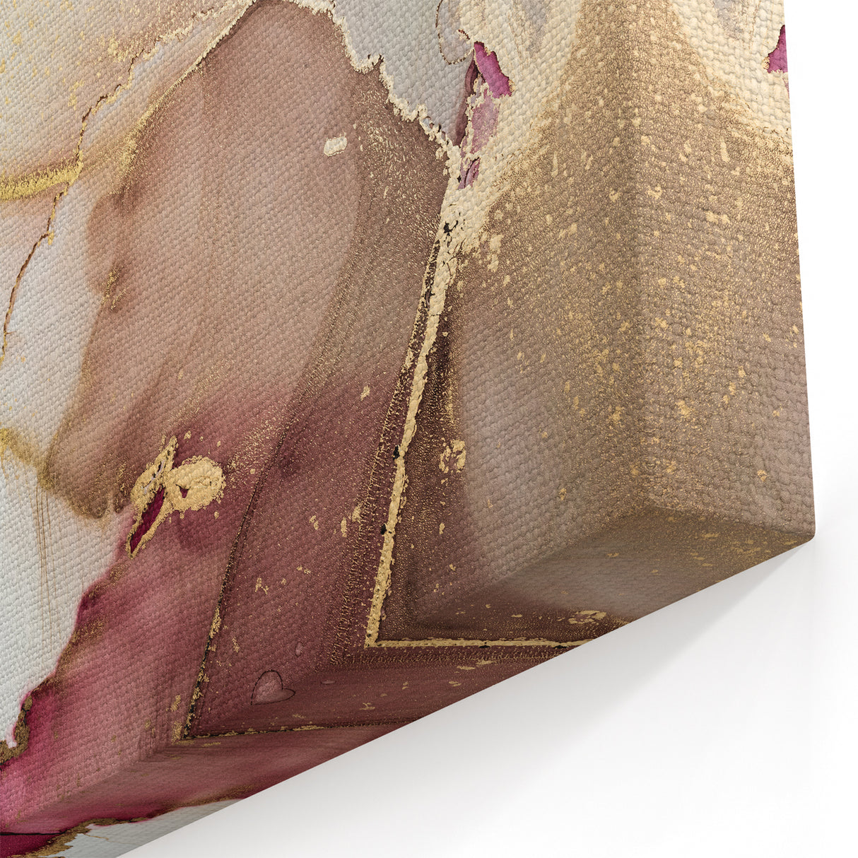 Premium Abstract Art Piece – Burgundy, Beige & Gold Canvas Print