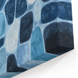 Textured Abstract Geometric Wall Art – Blue Modern Stone Pattern
