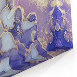 Contemporary Luxury Abstract Painting – Blue, Lilac & Gold Art