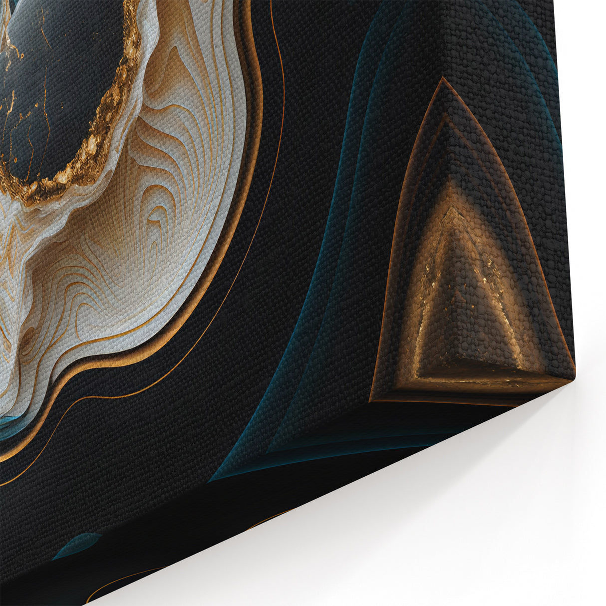 Exclusive Abstract Wall Decor – Black, Teal & Gold Luxury Art