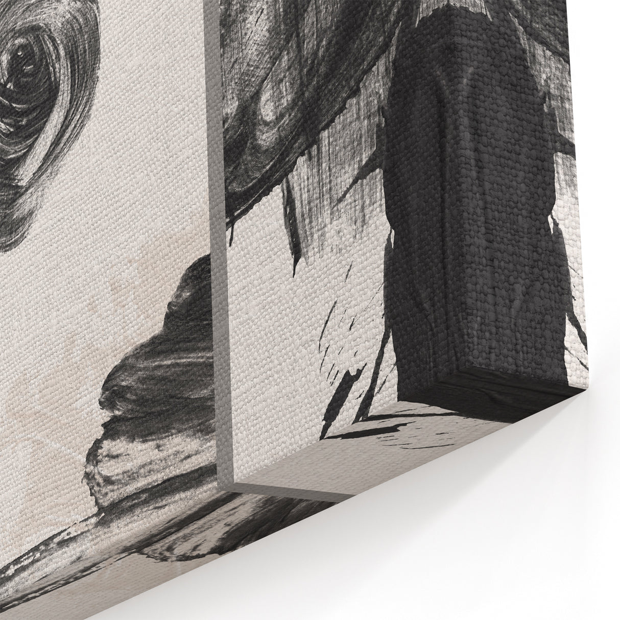 Large Black and White Abstract Wall Art - Modern Monochrome Canvas