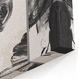 Large Black and White Abstract Wall Art - Modern Monochrome Canvas