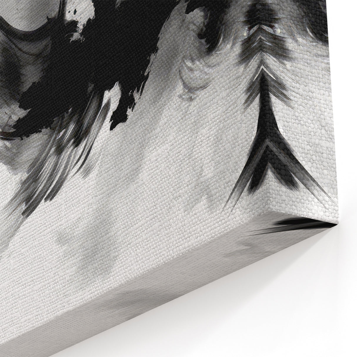 Modern Black and White Abstract Wall Art - Monochrome Canvas Print
