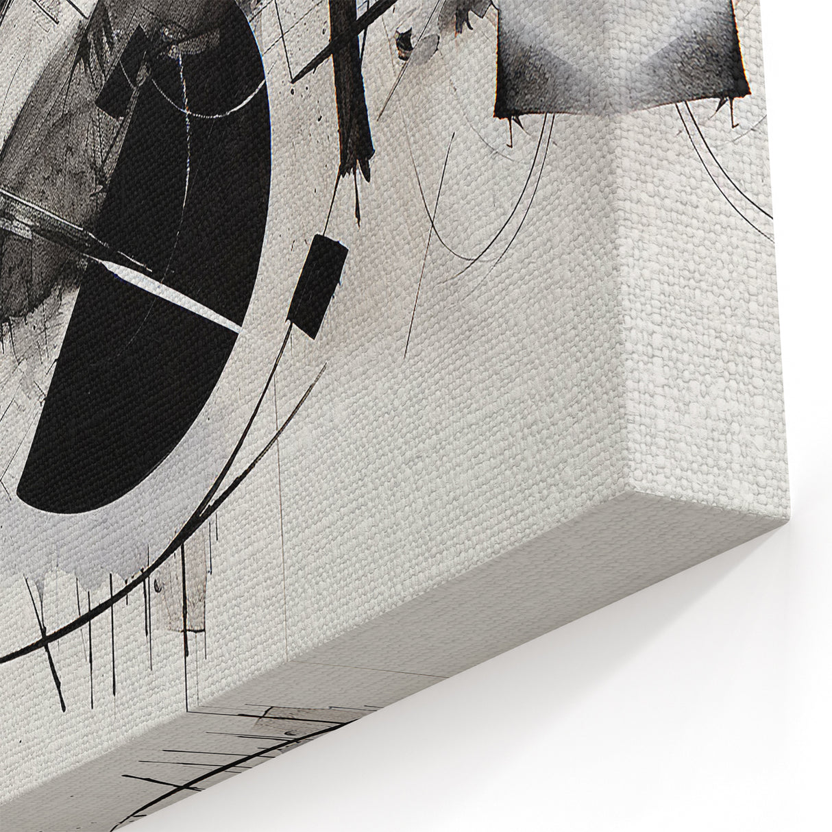 Black and White Geometric Wall Art - Modern Abstract Canvas