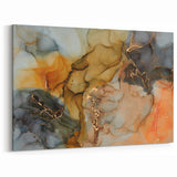 Premium Abstract Canvas Prints – Gold, Blue & Burnt Orange Art