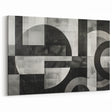 Black and White Geometric Wall Art - Modern Abstract Canvas