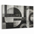 Black and White Geometric Wall Art - Modern Abstract Canvas
