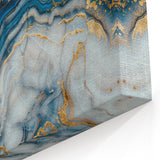 Exclusive Modern Abstract Art – Navy Blue, White & Gold Canvas