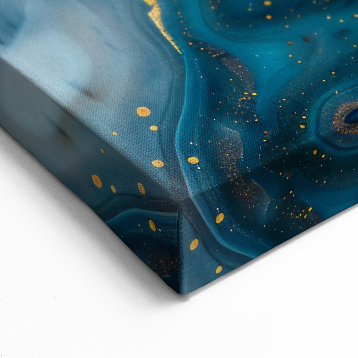 Exclusive Modern Abstract Art – Navy Blue, White & Gold Canvas