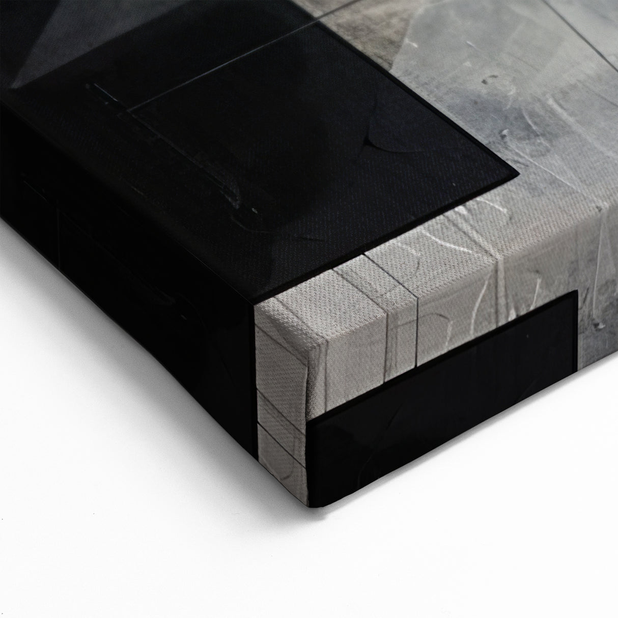 Modern Black and White Geometric Wall Art - Abstract Canvas