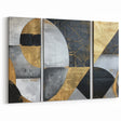 Elegant Black, White, and Gold Abstract Wall Art - Geometric Canvas