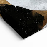 Elegant Black, White, and Gold Abstract Wall Art - Geometric Canvas