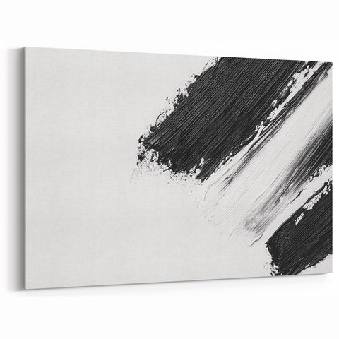 Minimalist Black and White Abstract Wall Art - Modern Canvas