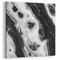 Modern Black and White Abstract Wall Art - Fluid Marble Canvas