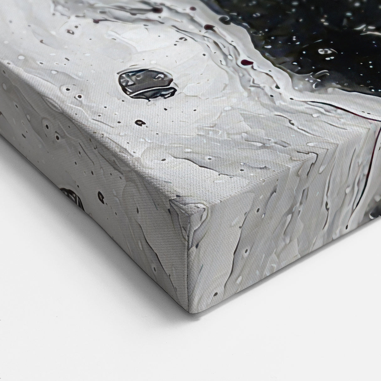 Modern Black and White Abstract Wall Art - Fluid Marble Canvas