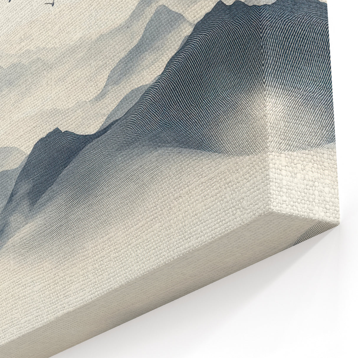 Minimalist Black and White Mountain Wall Art - Tranquil Canvas