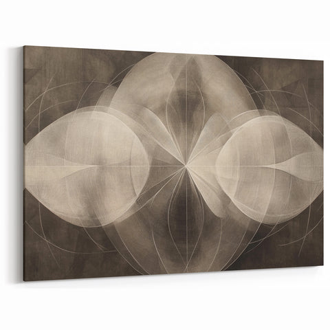 Modern Geometric Black and White Abstract Wall Art - Elegant Canvas