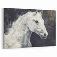Majestic Black and White Horse Wall Art - Abstract Equine Canvas