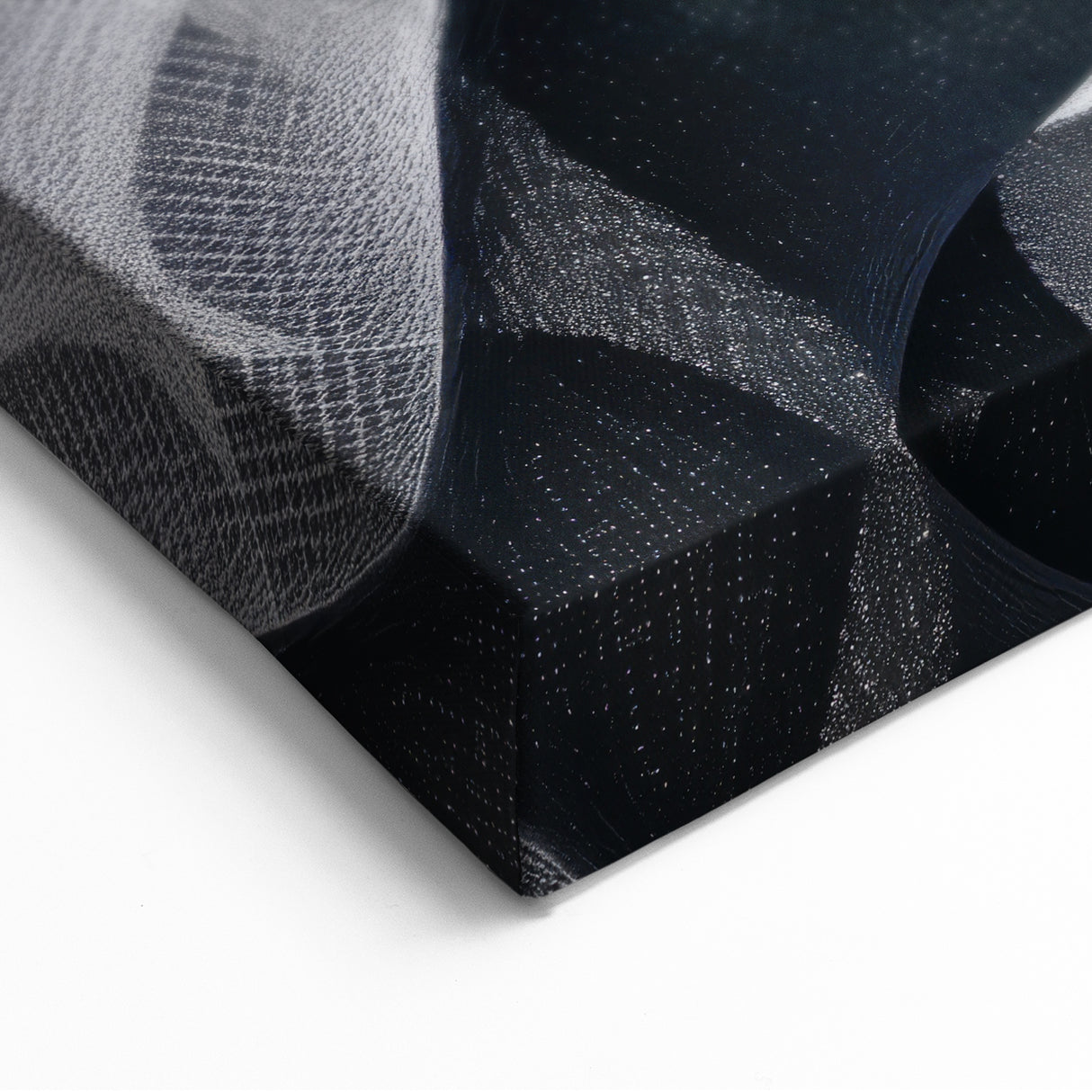 Black and White Abstract Wall Art - Fluid Geometric Canvas