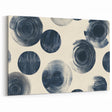 Modern Black and White Geometric Wall Art - Circular Abstract Canvas