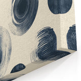 Modern Black and White Geometric Wall Art - Circular Abstract Canvas
