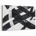 Black and White Abstract Wall Art - Bold Geometric Brushstroke Canvas