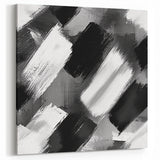 Modern Black and White Abstract Paintings - Monochrome Canvas Art