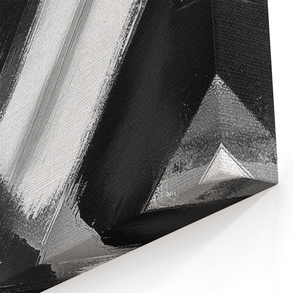 Modern Black and White Abstract Paintings - Monochrome Canvas Art