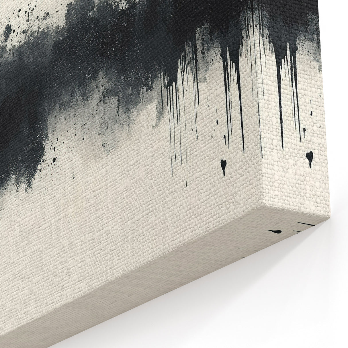Large Black and White Abstract Wall Art - Monochrome Canvas Painting
