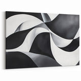 Black and White Geometric Wall Art - Modern Abstract Canvas Print