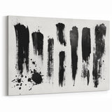 Minimalist Black and White Abstract Art - Bold Brushstroke Canvas
