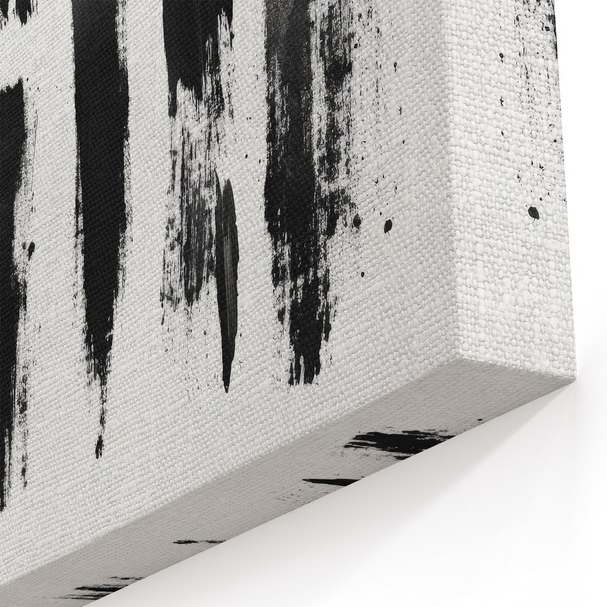 Minimalist Black and White Abstract Art - Bold Brushstroke Canvas