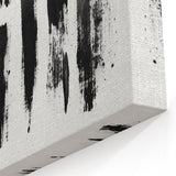 Minimalist Black and White Abstract Art - Bold Brushstroke Canvas