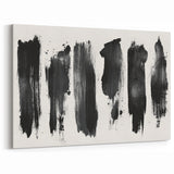 Modern Black and White Abstract Art - Bold Brushstroke Canvas