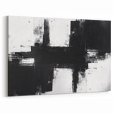 Black and White Geometric Wall Art - Modern Abstract Canvas Print