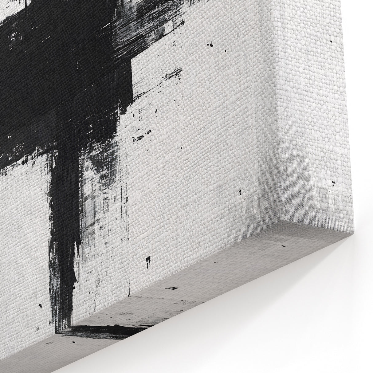 Black and White Geometric Wall Art - Modern Abstract Canvas Print