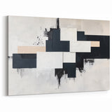 Minimalist Black and White Abstract Art - Monochrome Canvas Print