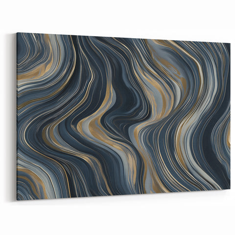 Modern Black and Gold Abstract Wall Art - Luxury Canvas Print