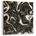 Luxury Black and Gold Abstract Art - Modern Swirl Canvas Print