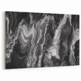 Black and White Fluid Abstract Art - Modern Swirl Canvas Print