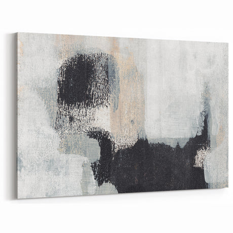 Earthen Harmony Abstracts - Textured Black & Beige Abstract Wall Art