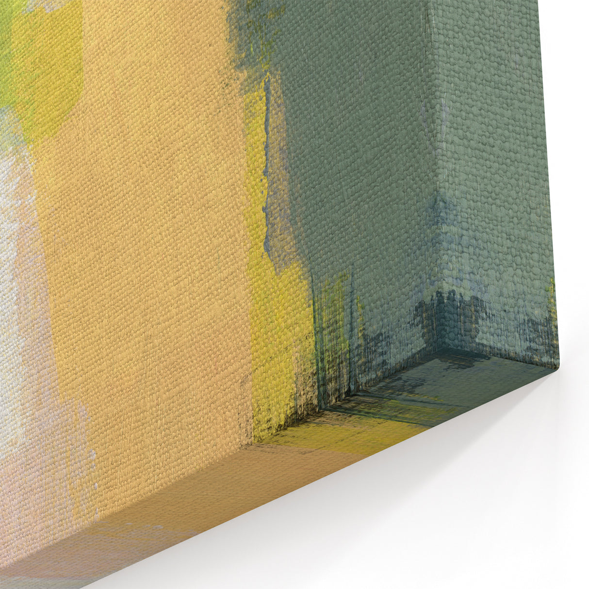 Earthen Harmony Abstracts - Green & Yellow Earthy Abstract Wall Art