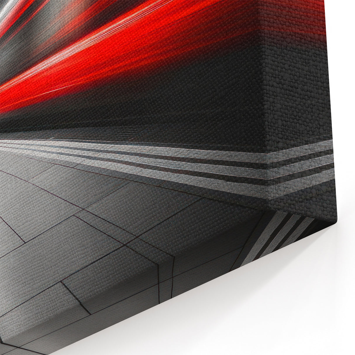 Minimalist Urban Landscape Wall Art – Modern Red Motion Print