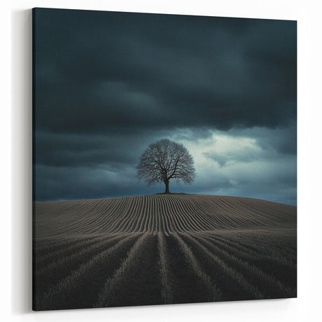 Black and White Minimalist Landscapes – Dramatic Stormy Tree Print